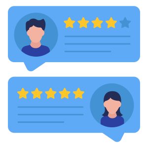 male and female review messages