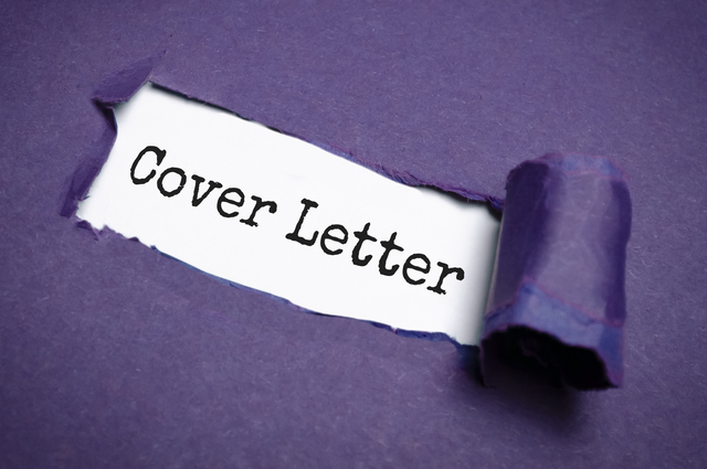 cover letter text concept on torn paper